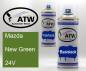 Preview: Mazda, New Green, 24V: 400ml Sprühdose + 400ml Klarlack - Set, von ATW Autoteile West.